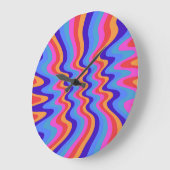 Hippie-Trippy-Retro-Hintergrundbild der 60er Jahre Große Wanduhr (Winkel)