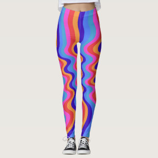 Hippie-Trippy-Retro-Hintergrundbild der 60er Jahre Leggings
