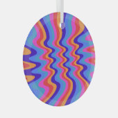 Hippie-Trippy-Retro-Hintergrundbild der 60er Jahre Ornament Aus Glas (Vorderseite Rechts)