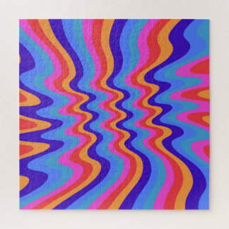 Hippie-Trippy-Retro-Hintergrundbild der 60er Jahre Puzzle