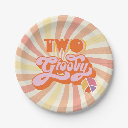 Hippie Two Groovy Pappteller (Vorderseite)
