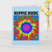 HIPPIE TYP BIRTHDAY CARD KARTE (Gelbe Blume)