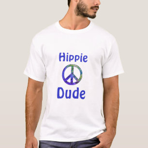 Hippie Typ Blue Green Aquamarine Gefärbte Krawatt T-Shirt