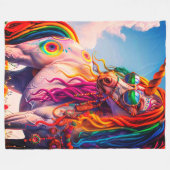 Hippie Unicorn Fleecedecke (Vorderseite (Horizontal))