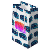 Hippie Van Custom Geschenktasche - Klein, glänzend Kleine Geschenktüte (Rückseite Schrägansicht)