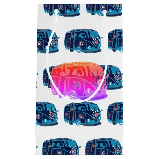 Hippie Van Custom Geschenktasche - Klein, glänzend Kleine Geschenktüte (Vorderseite)
