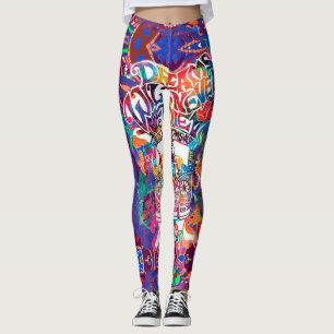 Hippie Van Dreams Hope Peace Liebe Gefärbte Krawa Leggings