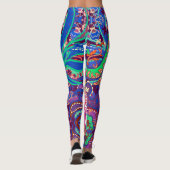 Hippie Van Dreams Hope Peace Liebe Gefärbte Krawat Leggings (Rückseite)