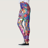 Hippie Van Dreams Hope Peace Liebe Gefärbte Krawat Leggings (Links)