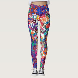 Hippie Van Dreams Hope Peace Liebe Gefärbte Krawat Leggings