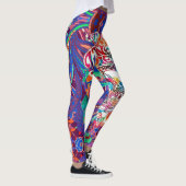 Hippie Van Dreams Hope Peace Liebe Gefärbte Krawat Leggings (Rechts)