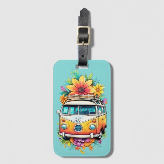 Hippie Van Gepäckanhänger (Vorderseite Vertikal)