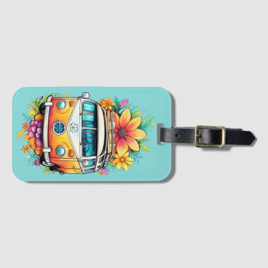 Hippie Van Gepäckanhänger (Vorderseite (Horizontal))