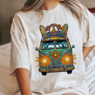 Hippie-Van Good Vibes Retro-Reise-Kunst Tri-Blend Shirt