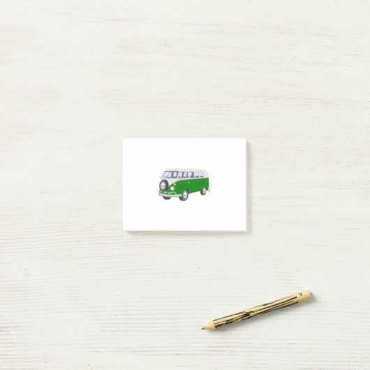 Hippie Van Green Post-it Klebezettel (Auf Schreibtisch)