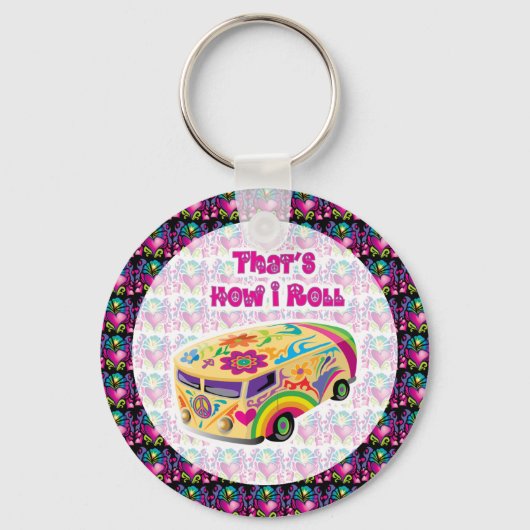 Hippie van how i roll schlüsselanhänger (Vorderseite)