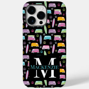 Hippie Van Peace Sign Trippy Monogram Case-Mate iPhone 14 Pro Max Hülle