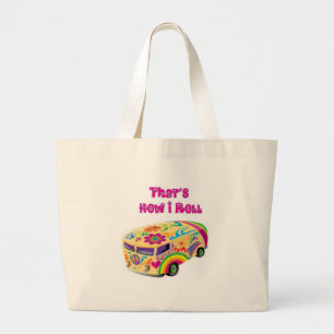 Hippie-Van Retro - So rolle ich Jumbo Stoffbeutel