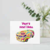 Hippie van Rettro wie ich rollen Postkarte (Stehend Vorderseite)