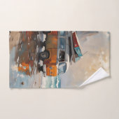Hippie Van Seascape Traveler Mood Art Badhandtuch Set (Handtuch)