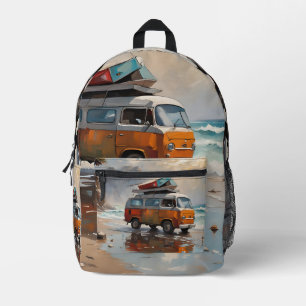 Hippie Van Seascape Traveler Mood Art Bedruckter Rucksack