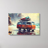 Hippie Van Seascape Traveler Mood Art Leinwanddruck (Vorderseite)