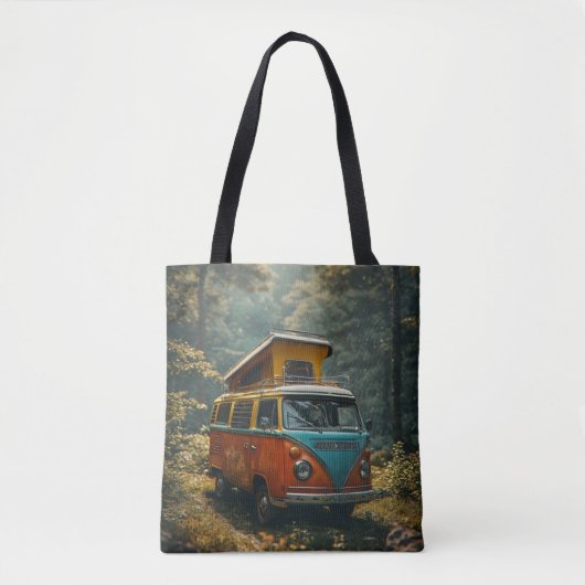 Hippie-Van-Tasche mit All-Over-Print Tasche (Vorderseite)
