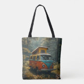 Hippie-Van-Tasche mit All-Over-Print Tasche (Rückseite)