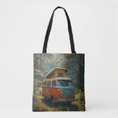 Hippie-Van-Tasche mit All-Over-Print Tasche (Vorderseite)