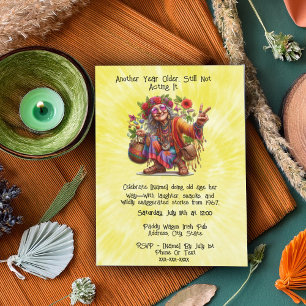 Hippie Vibes Senior Birthday - Groovy Milestone Einladung