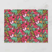 Hippie-Vögel und Friedenszeichen Postkarte (Vorderseite)