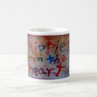 Hippie von den abstrakten Tassen des Herzens