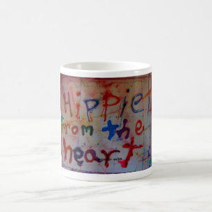 Hippie von den abstrakten Tassen des Herzens