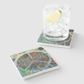 Hippie Wall Art Steinuntersetzer (Seitenansicht)