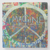 Hippie Wall Art Steinuntersetzer (Vorderseite)