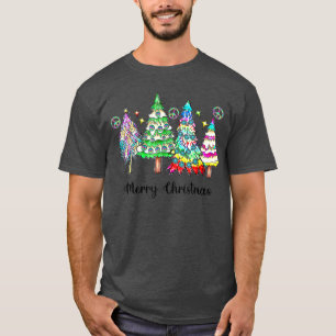 Hippie Weihnachtsbaumen, Boho Christmas, Retro Chr T-Shirt