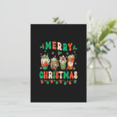 Hippie Weihnachtskaffee Winter Kaffee Merry Xmas T Einladung (Stehend Vorderseite)