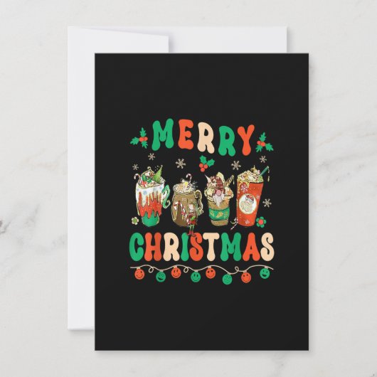 Hippie Weihnachtskaffee Winter Kaffee Merry Xmas T Einladung (Vorderseite)