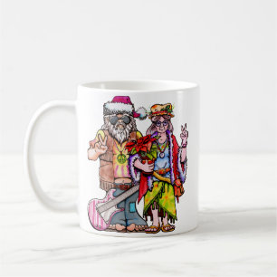 Hippie-Weihnachtsmann-Paar Kaffeetasse
