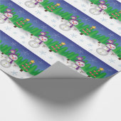 Hippie-WeihnachtsSchneemann Geschenkpapier (Ecke)