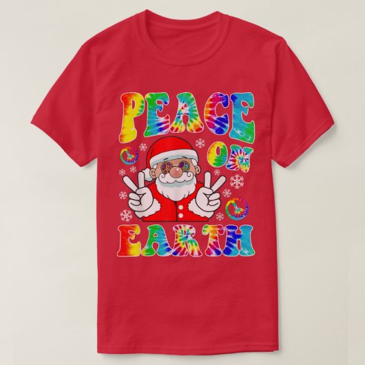 Hippie Weltfrieden Boho Weihnachtsmann P T-Shirt (Design vorne)