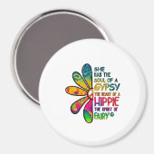 Hippie White Magnet (Vorderseite/Rückseite)