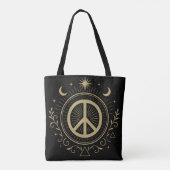 Hippie Witchy Peace Sign Mystical Tasche (Rückseite)