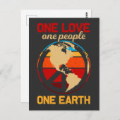 Hippie World Liebe People Earth Peace Postkarte (Vorne/Hinten)