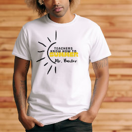Hippie Yellow Sun Zeichne Sommerzeit für Lehrer T-Shirt