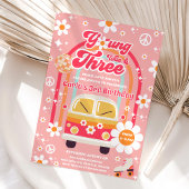 Hippie Young Wild & Three Groovy 3rd Birthday Einladung