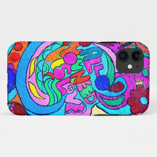 Hippieartfriedens- und -Liebefall Case-Mate iPhone Hülle (Rückseite (Horizontal))