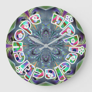 HippieClecticHope APL 20-13 Fractal Große Wanduhr