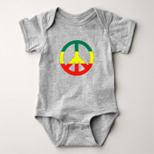 Hippiefriedenszeichen mit Reggaeflagge Baby Strampler