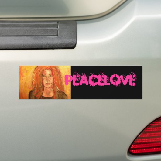 Hippiemädchen PeaceLove Autoaufkleber (Auf Auto)